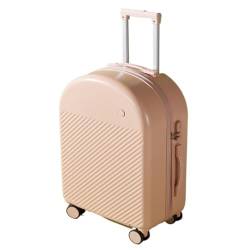 sunxueli Koffer Gepäck Neue Trolley-Koffer Langlebige Passwortbox Ins Herren- und Damen-Ledergepäcktaschen Robuste Produkte Suitcase (Color : Pink, Size : 24in) von sunxueli