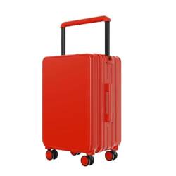sunxueli Koffer Mittelmontierter, Breiter Trolley-Koffer, Business-Koffer, Wasserdichter Universal-Rollenkoffer for Herren Und Damen Suitcase (Color : Red, Size : 20in) von sunxueli