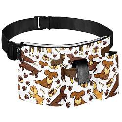 Gürteltasche Reisegürteltasche Werkzeugtasche,Lustige Doodle-Cartoon-Hunde,Hüfttasche Strapazierfähiger Canvas-Reißverschluss,Verstellbarer Gürtel von suojapuku