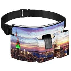 Gürteltasche Reisegürteltasche Werkzeugtasche,Stadtlandschaft New York,Hüfttasche Strapazierfähiger Canvas-Reißverschluss,Verstellbarer Gürtel von suojapuku