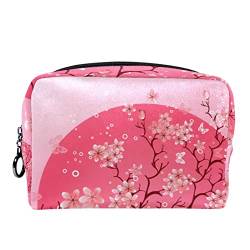 Kosmetiktasche für Frauen,kleine Make-up-Tasche für Geldbörse,Kirschblüte und Sonne,Reisekosmetiktasche,Make-up-Tasche von suojapuku