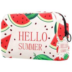 Kosmetiktasche für Frauen,kleine Make-up-Tasche für Geldbörse,Wassermelone und Sommer,Reisekosmetiktasche,Make-up-Tasche von suojapuku