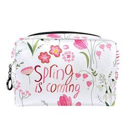 Kosmetiktasche für Frauen,kleine Make-up-Tasche für Geldbörse,rosa Blumen Frühling,Reisekosmetiktasche,Make-up-Tasche von suojapuku