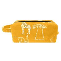 Make-up-Tasche für Frauen,kleine Kosmetiktasche,Reise-Make-up-Taschen,Elefant Nashorn Giraffe Geldbörse drucken von suojapuku