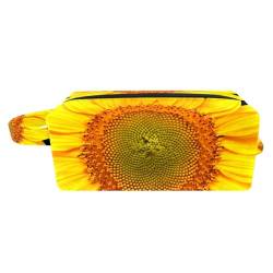Make-up-Tasche für Frauen,kleine Kosmetiktasche,Reise-Make-up-Taschen,Gelbe Sonnenblume Geldbörse drucken von suojapuku