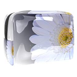 Reise Make-up Tasche,Kulturbeutel,Kosmetiktasche,Gänseblümchenblume weiß,Kosmetiketui,wasserdicht,Make-up-Beutel aus PVC von suojapuku