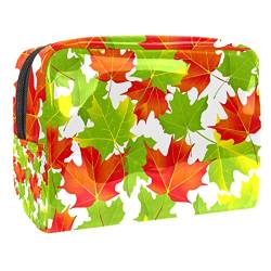 Reise Make-up Tasche,Kulturbeutel,Kosmetiktasche,Herbstliche Ahornblätter,Kosmetiketui,wasserdicht,Make-up-Beutel aus PVC von suojapuku