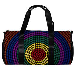 Sporttasche,kleine Reisetasche,Sporttasche für Yoga,Moderner Regenbogenkreis,Outdoor Fitnesstasche,Tragetasche von suojapuku