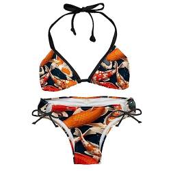 suojapuku Bikini Set für Damen,Zweiteiliger Badeanzug,Nahtlose Koi-Teichfische,Damen Bikini Sets von suojapuku