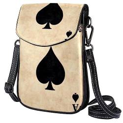 suojapuku Kleine Umhängetasche für Damen,Poker-Spielkarten,Messenger-Schulterhandtasche aus PU-Leder von suojapuku