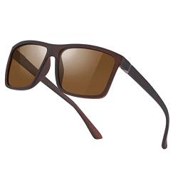 suoso Polarisiert Sonnenbrille-Herren-Damen-Outdoor Sport Sunglasses Sonnenbrillen Unisex Retro Schwarz Brille UV400 Fahren Wandern Golf Angeln Braun von suoso