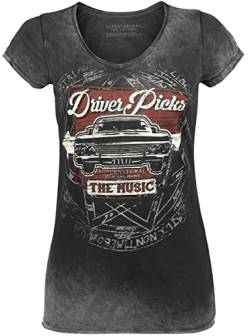 Supernatural Driver Picks The Music Frauen T-Shirt grau S 100% Baumwolle Fan-Merch, TV-Serien von super.natural