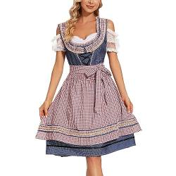 sutelang lurryly Dirndl Damen midi Trachtenkleid Trachtenmode Kleid Dirndlschürze 3 teilig Trachtenkleid Damen, Dirndlkleid Damen Trachten Kleid Dirndlbluse Schürze Grosse Grössen von sutelang lurryly