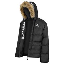 sutelang lurryly Wasserdichte Herren Daunenjacke mit Kapuze Steppjacke Leichte Farbe Kapuze Mäntel Winddichte Jacke Langarm, 4. Schwarz, L von sutelang lurryly