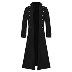 sutelang lurryly Windschutz Gothic Steampunk-Mantel für Herren, klassisch, günstig, mittelalterliches Kleid, wasserdicht, Vintage, Winter, Wolle, langer Parka, Coats, Jacken❆, Schwarz, XXL von sutelang lurryly