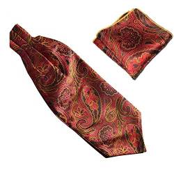 Herren Paisley Cravat Ascot Krawatte Einstecktuch Einstecktuch Set von szzqdzsw