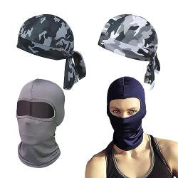 tangger 4Pcs Sports Bandana Cap Biker Bandana Cap Kopftuch Herren Damen Sommermütze Fahrradmütze motorradmaske atmungsaktiv sturmmaske atmungsaktiv Motorrad von tangger