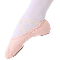 Ballettschuhe mädchen Ballettschläppchen Tanzschuhe Damen Stretch-Leinwand für Kinder Erwachsene Gr. 23-45 (Rosa, Jugendliche, 34, Numerisch, EU Schuhgrößensystem, M) … … von tanzdunsje