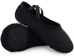 Ballettschuhe mädchen Ballettschläppchen Tanzschuhe Damen Stretch-Leinwand für Kinder Erwachsene Gr. 23-45 (schwarz, Jugendliche, 34, Numerisch, EU Schuhgrößensystem, M) … von tanzdunsje