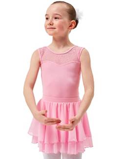 tanzmuster ® Ballettrock Mädchen - Elli - aus Chiffon zum Reinschlüpfen fürs Kinder Ballett in rosa, Größe 104/110 von tanzmuster