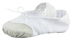 tanzmuster ® Ballettschuhe Mädchen Ballettschläppchen - Robin - Geteilte Ledersohle - weich und atmungsaktiv, Weiß, Größe 29 von tanzmuster