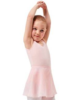 tanzmuster ® Wickelrock Mädchen Ballett - Emma - aus luftigem Chiffon antistatisch Ballettrock mit Gummizug für Kinder in Ballett-rosa, Größe:116-122 von tanzmuster
