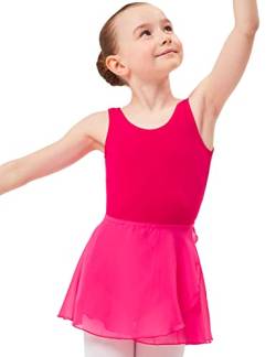 tanzmuster ® Wickelrock Mädchen Ballett - Emma - aus transparentem Chiffon - lockerluftiger Ballettrock zum Binden für Kinder in pink, Größe:104/110 von tanzmuster