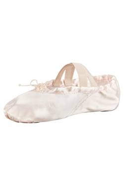 tanzmuster Ballettschuhe Damen - Nicky - Satin - ganze Ledersohle - Ballettschläppchen für Erwachsene - rosa, Größe:38 von tanzmuster