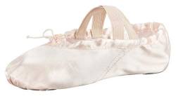 tanzmuster Ballettschuhe Damen - Sammy - Satin - Geteilte Ledersohle - Ballettschläppchen für Erwachsene - rosa, 39 von tanzmuster