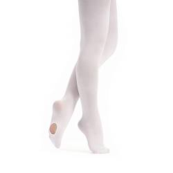tanzmuster Ballettstrumpfhose Damen - Dana - mit Ballenloch - Weiß Größe S - weiße Strumpfhose fürs Ballett - Ballettkleidung für Erwachsene von tanzmuster