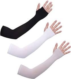 tao pipe 3 Paare UV-Schutz Armlinge, Sonnenschutz Arm Sleeves für Outdoor Aktivitäten für Männer Frauen Kinder Kühlung Arm Warmer Armstulpen(Hände wickeln) von tao pipe
