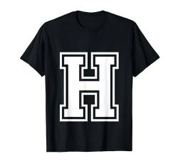 Buchstabe H Initialen Gruppen Wörter Kostüm College Stil T-Shirt von tatia4design