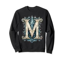 M Buchstabe Alphabet Vintage Monogramm M Initialen Name Sweatshirt von tatia4design