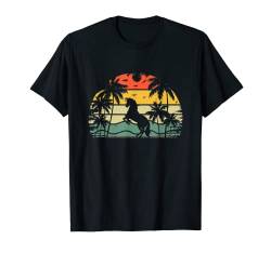 Pferd Retro Reiten Meer Sonne Palmen Strand Vintage T-Shirt von tatia4design