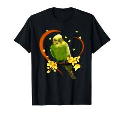 Wellensittich Haustier Papagei Sittich Vogel Welli mit Herz T-Shirt von tatia4design