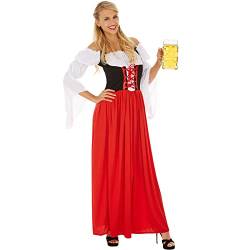 dressforfun 950026 Frauenkostüm Festdirndl Resi, tailliert gearbeitetes Dirndl mit langem Rock, angenähte, schulterfreie Bluse mit Rüschen (XXL | Nr. 304624) von tectake