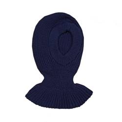 100% Merino Wolle Balaclava Hut Mütze Schal Gestrickt Schafswolle Erwachsene Frauen Männer Unisex Dark blue von tevirP