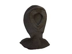 100% Merino Wolle Balaclava Hut Mütze Schal Gestrickt Schafswolle Erwachsene Frauen Männer Unisex Dark grey von tevirP