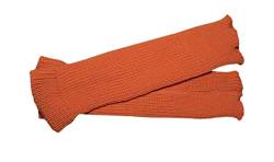 100% Merinowolle Erwachsene Frauen Armstulpen Fingerlose Handschuhe Strick, Orange, Einheitsgröße von tevirP