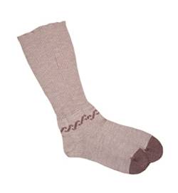 tevirP Lange Socken aus 100% Merinowolle, für Erwachsene, Herren und Damen, gestrickt Gr. Large, Beige/Braun von tevirP
