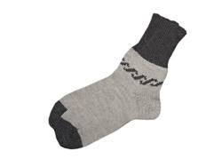 tevirP Socken 100% Merinowolle Erwachsene Herren Damen Unisex gestrickt warm Gr. 33, Light Grey-dark Grey von tevirP