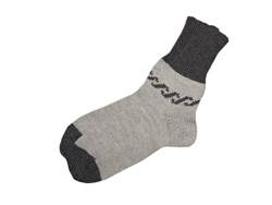 tevirP Socken 100% Merinowolle Erwachsene Herren Damen Unisex gestrickt warm Gr. S, Light Grey-dark Grey von tevirP