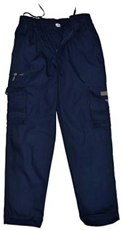 thb Richter Herren Cargohose Freizeithose Cargo Lang Hose Pants Trousers Casual (L, Navy) von thb Richter