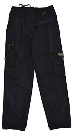 thb Richter Herren Cargohose Freizeithose Cargo Lang Hose Pants Trousers Casual (M, schwarz) von thb Richter