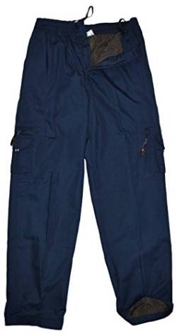 thb Richter Herren Cargohose mit Innenfutter Futter aus Cotton Freizeithose Work Arbeitshose Baumwollfutter Cargo Pants gefüttert Men's (3XL, Navy) von thb Richter