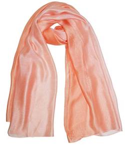 thb Richter XXL Seidenschal Seide Schal Tuch Schals Tücher Stola Silk Farbverlauf Einfarbig uni Halstuch 190cm X 85cm Lang (Rosé) von thb Richter