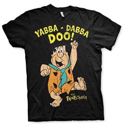 Offizielles Lizenzprodukt Yabba-Dabba-DOO T-Shirt (Schwarz), X-Large von the flintstones