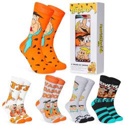 the flintstones Lustige Socken für Männer & Teenager 5er Pack - Gr. 40-45, Bunte Baumwollsocken, Geschenke für Herren von the flintstones