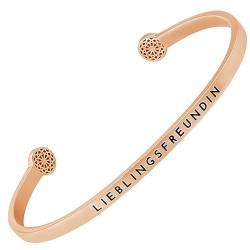 SIMPLE PLEDGE | Lieblingsfreundin Armreif | Armband Damen mit Gravur in Silber, Gold, Roségold | Perfekt als Schmuck Geschenk | Schwarze Gravur von the simple pledge