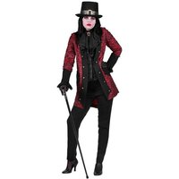 thetru Kostüm Paisley Damenmantel rot, Damen-Gehrock für Steampunk, Gothic und Vampire von thetru